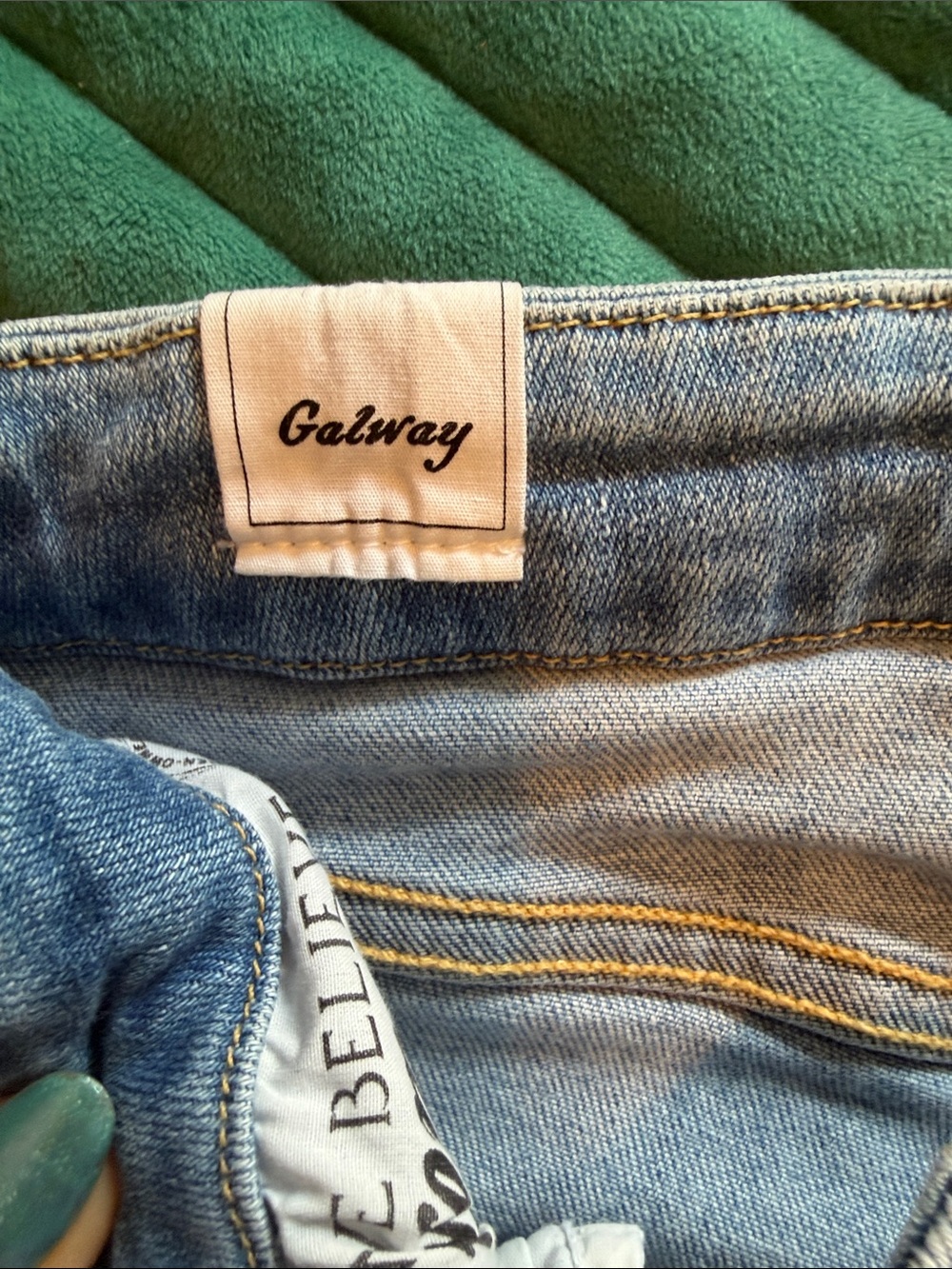 Frank & Eileen Galway Wide Leg Jeans Light Wash Raw Hem Size 25 Made in USA - Picture 8 of 10